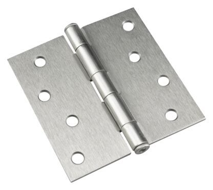 Onward 822NBV Butt Hinge, 4 in H Frame Leaf, 3/32 in Thick Frame Leaf, Steel, Brushed Nickel, Removable Pin, 60 lb