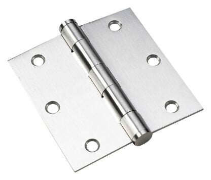 Onward 822SSB Butt Hinge, 4 in H Frame Leaf, 3/32 in Thick Frame Leaf, Steel, Stainless Steel, Removable Pin, 60 lb