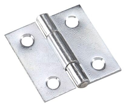 Onward 836XR Narrow Butt Hinge, 1-1/2 in H Frame Leaf, Steel, Zinc, Press Fit Pin, 6 lb