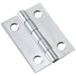 Onward 837XR Butt Hinge, 2 in H Frame Leaf, 1/16 in Thick Frame Leaf, Steel, Zinc, Non-Removable Pin, Mortise Mounting