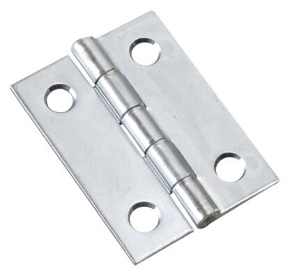 Onward 837XR Butt Hinge, 2 in H Frame Leaf, 1/16 in Thick Frame Leaf, Steel, Zinc, Non-Removable Pin, Mortise Mounting