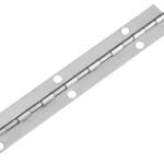 Onward 897SSB Piano Hinge, 72 in H Frame Leaf, 0.037 in Thick Frame Leaf, Stainless Steel, Fixed Pin, Screw Mounting