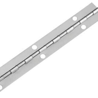 Onward 897SSB Piano Hinge, 72 in H Frame Leaf, 0.037 in Thick Frame Leaf, Stainless Steel, Fixed Pin, Screw Mounting