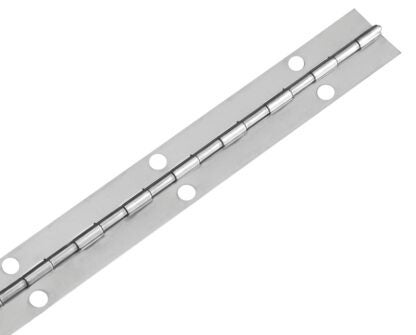 Onward 897SSB Piano Hinge, 72 in H Frame Leaf, 0.037 in Thick Frame Leaf, Stainless Steel, Fixed Pin, Screw Mounting