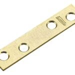 Onward 95B20R Multi-Position Mending Plate, 2 in L, 5/8 in W, 0.077 in Gauge, Steel, Brass, Screw Mounting