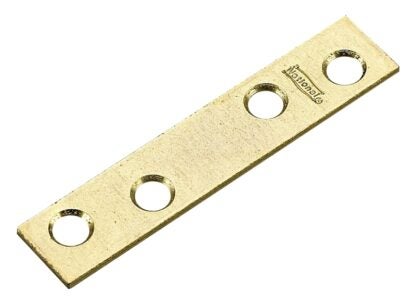 Onward 95B20R Multi-Position Mending Plate, 2 in L, 5/8 in W, 0.077 in Gauge, Steel, Brass, Screw Mounting