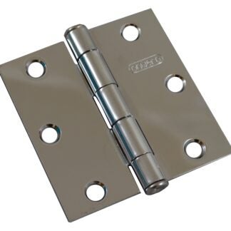 Onward 820CV Butt Hinge, 3 in H Frame Leaf, 3/32 in Thick Frame Leaf, Steel, Chrome, Removable Pin, 40 lb