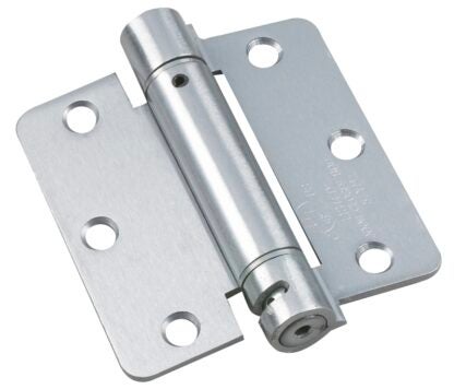 Onward 52821BCR Spring Hinge, 44.5 mm W Frame Leaf, 88.8 mm H Frame Leaf, 2.7 mm Thick Frame Leaf, Steel, Chrome, 30 lb