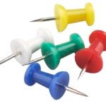 Onward 4520R Push Pin, 3/8 in Dia, Metal/Plastic, Assorted