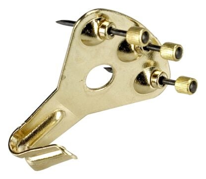 Onward 4547BR Premium Hanger, 75 lb, Metal, Brass, Nail Mounting