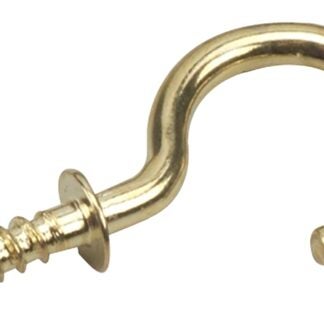 Onward 2782BR Cup Hook, 10 mm Opening, 31 mm L, Metal, Brass