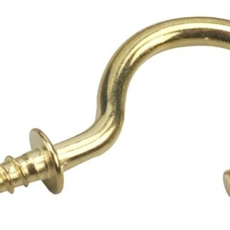 Onward 2783BR Cup Hook, 12 mm Opening, 33 mm L, Metal, Brass