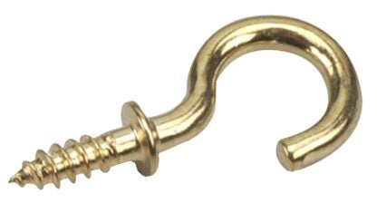 Onward 2780BR Cup Hook, 6 mm Opening, 20 mm L, Metal, Brass