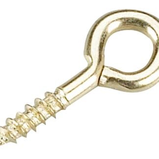 Onward 2501BR Screw Eye, 1.95 mm Dia Wire, 7.9 mm L Thread, 19 mm OAL, Metal, Brass