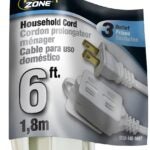 PowerZone OR660606 Extension Cord, 16 AWG Cable, 6 ft L, 125 V, White