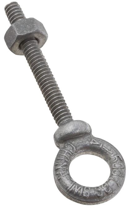 National Hardware N245-076 Eye Bolt, 1/4-20 Thread, 1-7/8 in L Thread, 1/2 in ID x 7/8 in OD Dia Eye, 2 in L Shank