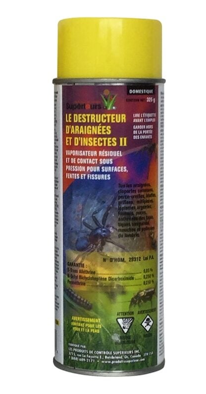 Superior 204 Spider and Insect Destroyer, Liquefied Gas, Spray Application, 325 g Sells in Quantity of 12