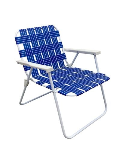 Seasonal Trends AC4007-BLUE Folding Web Chair, 22.83 in W, 23.62 in D, 30.71 in H, 250 lbs Capacity, Steel Frame Sells in Quantity of 6