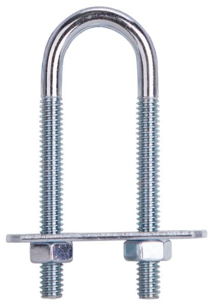 ProSource LR341 U-Bolt, 1/4 in Thread, 2 in L Thread, Steel, Zinc Sells in Quantity of 10