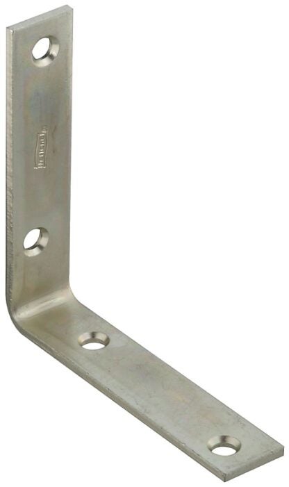 National Hardware 115BC Series N220-145 Corner Brace, 4 in L, 7/8 in W, Steel, Zinc, 0.12 Thick Material