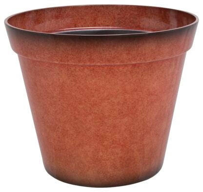 Landscapers Select PT-S035 Planter, 18 in Dia, 14 in H, Round, Resin, Terra Cotta, Terra Cotta Sells in Quantity of 6