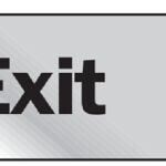 Hy-Ko 471 Graphic Sign, Exit, Silver Background, Vinyl, 2 in H x 8 in W Dimensions Sells in Quantity of 10