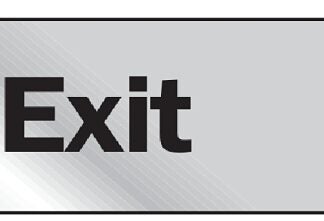 Hy-Ko 471 Graphic Sign, Exit, Silver Background, Vinyl, 2 in H x 8 in W Dimensions Sells in Quantity of 10