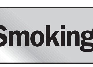 Hy-Ko 472 Graphic Sign, No Smoking, Silver Background, Vinyl, 2 in H x 8 in W Dimensions Sells in Quantity of 10