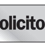 Hy-Ko 473 Graphic Sign, No Solicitors, Silver Background, Vinyl, 2 in H x 8 in W Dimensions Sells in Quantity of 10