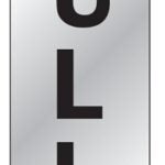 Hy-Ko 498 Sign, Pull, Silver Background, Vinyl, 2 x 8 in Dimensions Sells in Quantity of 10