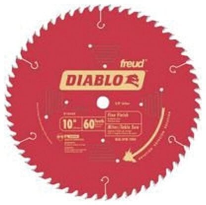 Diablo D1060X Circular Saw Blade, 10 in Dia, 5/8 in Arbor, 60-Teeth, Carbide Cutting Edge