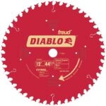 Diablo D1244X Circular Saw Blade, 12 in Dia, 1 in Arbor, 44-Teeth, Carbide Cutting Edge