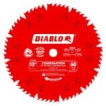 Diablo D1260X Circular Saw Blade, 12 in Dia, 1 in Arbor, 60-Teeth, Carbide Cutting Edge