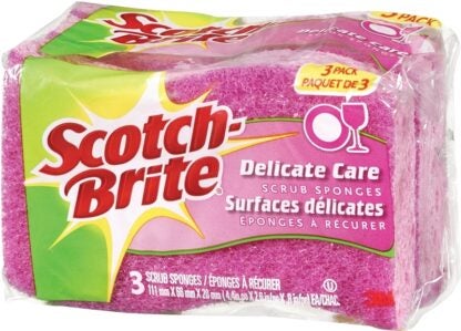 Scotch-Brite DD-3-12-CA Scrub Sponge, 4.4 in L, 2.6 in W, 0.8 in Thick