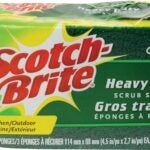 Scotch-Brite HD-3 Scrub Sponge, 2-3/4 in L, 4-1/2 in W, 0.6 in Thick, Cellulose/Synthetic Fiber, Green