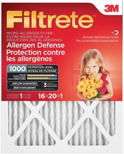 Filtrete 9800DC-6 Air Filter, 20 in L, 16 in W, 11 MERV, 1000 um MPR Sells in Quantity of 6