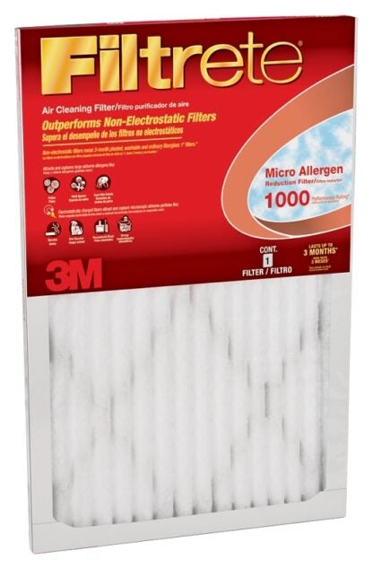 Filtrete 9801DC-6 Air Filter, 25 in L, 16 in W, 11 MERV, 1000 um MPR Sells in Quantity of 6