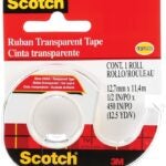 Scotch 106NA Transparent Tape, 12-1/2 yd L, 1/2 in W