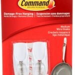 Command 17065-ES Medium Toggle Hook, 2 lb, 2-Hook, Plastic, White Sells in Quantity of 4