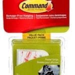 Command 17024C-VP Small Poster Strip, 3.875 cm W, 1/4 in L, Plastic Backing, White, 1 lb Sells in Quantity of 6