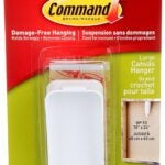 Command 17044-ES Large Canvas Picture Hanger, 3 lb, Plastic, White, Wall Mounting Sells in Quantity of 4