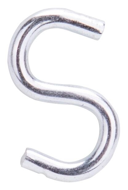 ProSource LR369 S-Hook, 20 lb Working Load, 0.118 in Dia Wire, Steel, Zinc Sells in Quantity of 20