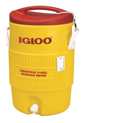 Igloo 400 Series 00451 Water Cooler with Tap, 5 gal Cooler, Plastic, Red/Yellow