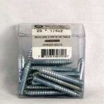 Reliable HZ143VP Hanger Bolt, 1/4-20 Thread, 3 in L, UNC Thread, Regular Point, Steel, Zinc, 25 BX