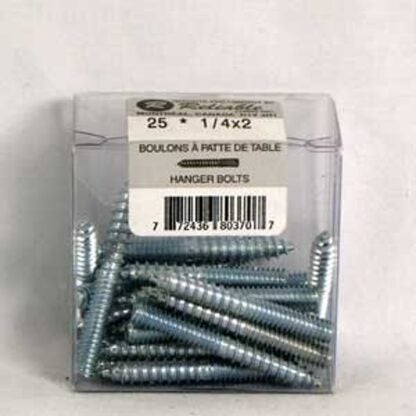 Reliable HZ5163VP Hanger Bolt, 5/16-18 Thread, 3 in L, UNC Thread, Regular Point, Steel, Zinc, 25 BX