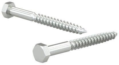 Reliable HLZ14112L Lag Bolt, 1/4-10 Thread, 1-1/2 in OAL, A Grade, Steel, Zinc, 50/BX