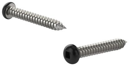 Reliable PKABR8114VP Screw, #8 Thread, 1-1/4 in L, Full Thread, Pan Head, Square Drive, Self-Tapping, Type A Point, 100/BX