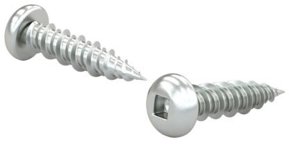 Reliable PKPZ834VP Screw, #8 Thread, 3/4 in L, High-Low Thread, Pan Head, Square Drive, Regular Point, Steel, Zinc