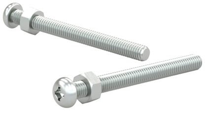 Reliable PSBZ Series PSBZ1458MR Machine Screw, 5/8 in L, Full Thread, Pan Head, Quadrex Drive, Type B Point, Steel, Zinc