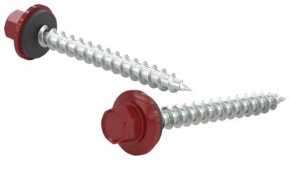 Reliable RSZ Series RSZ9112RVP Screw, #9-15 Thread, 1-1/2 in L, Hex Drive, Self-Tapping, Type A Point, Neoprene/Steel, 100/BX